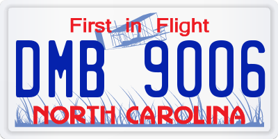 NC license plate DMB9006