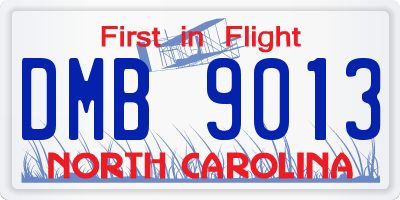 NC license plate DMB9013