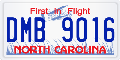 NC license plate DMB9016