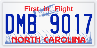 NC license plate DMB9017