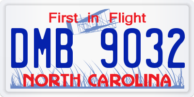 NC license plate DMB9032