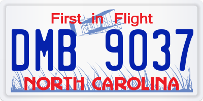 NC license plate DMB9037