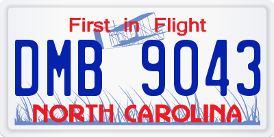 NC license plate DMB9043