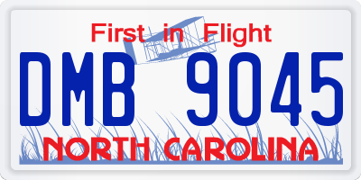 NC license plate DMB9045
