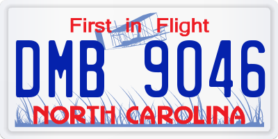 NC license plate DMB9046
