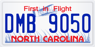 NC license plate DMB9050
