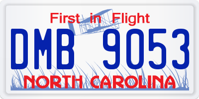 NC license plate DMB9053