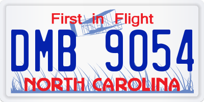 NC license plate DMB9054