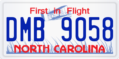 NC license plate DMB9058