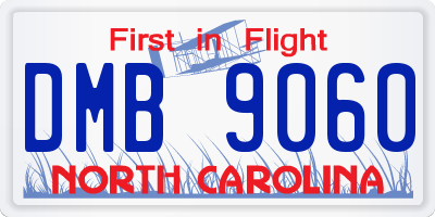 NC license plate DMB9060