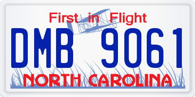 NC license plate DMB9061