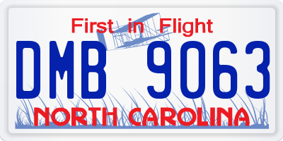NC license plate DMB9063