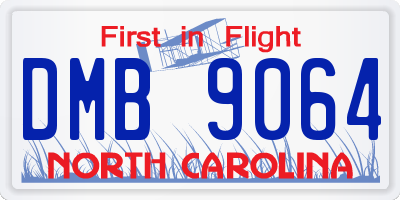 NC license plate DMB9064