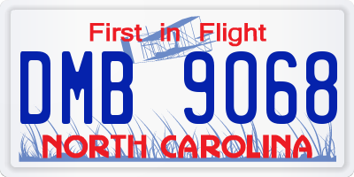 NC license plate DMB9068