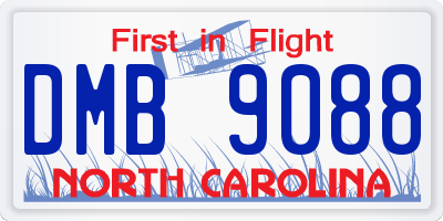 NC license plate DMB9088