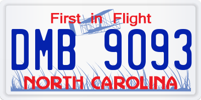 NC license plate DMB9093