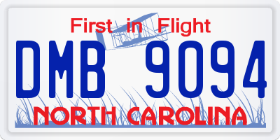 NC license plate DMB9094