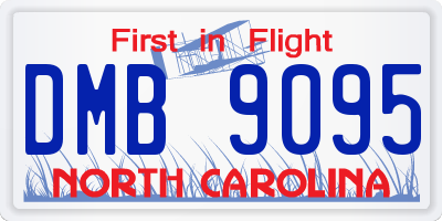 NC license plate DMB9095