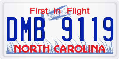 NC license plate DMB9119