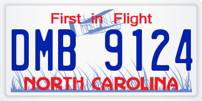 NC license plate DMB9124