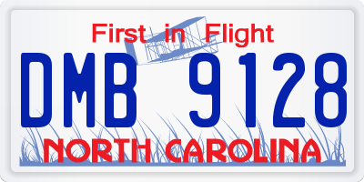 NC license plate DMB9128