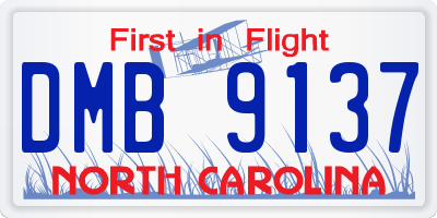 NC license plate DMB9137