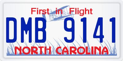 NC license plate DMB9141