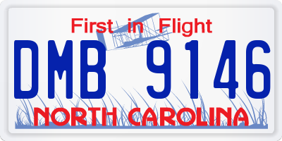NC license plate DMB9146