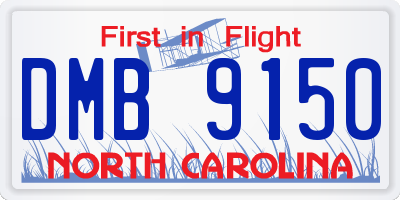 NC license plate DMB9150