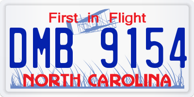 NC license plate DMB9154