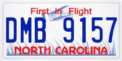 NC license plate DMB9157