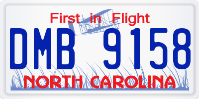 NC license plate DMB9158
