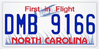 NC license plate DMB9166