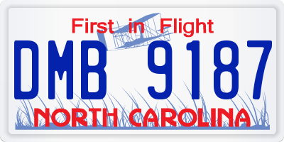 NC license plate DMB9187