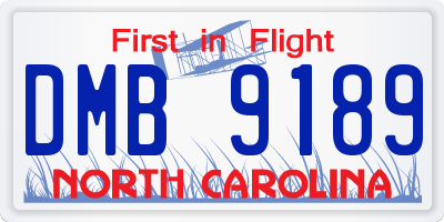 NC license plate DMB9189