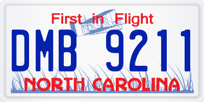 NC license plate DMB9211