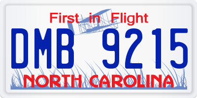 NC license plate DMB9215