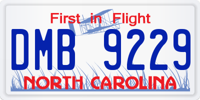 NC license plate DMB9229