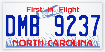NC license plate DMB9237