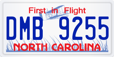 NC license plate DMB9255