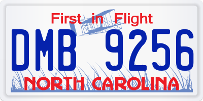 NC license plate DMB9256