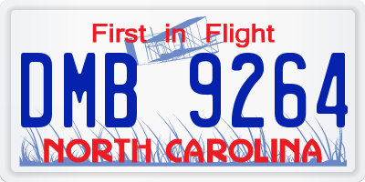 NC license plate DMB9264