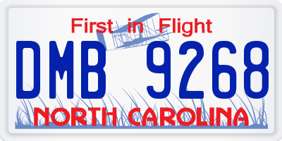 NC license plate DMB9268