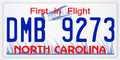 NC license plate DMB9273
