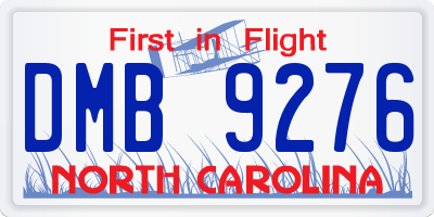 NC license plate DMB9276