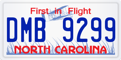 NC license plate DMB9299
