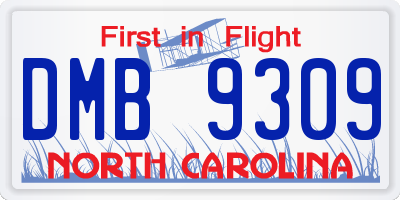 NC license plate DMB9309