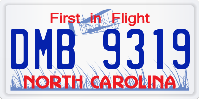 NC license plate DMB9319