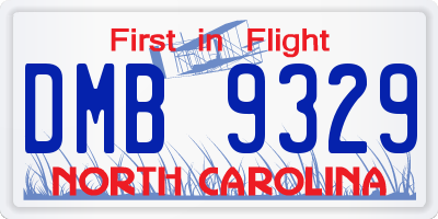 NC license plate DMB9329