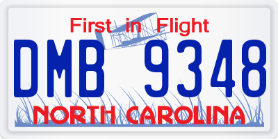 NC license plate DMB9348
